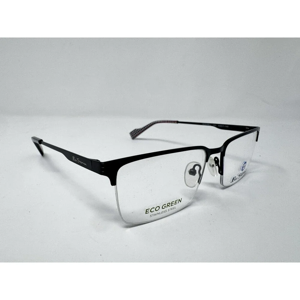 Ben Sherman Goswell Black Plaid Eyeglass Frames New Old Stock 53-17-140